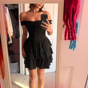 Black off the shoulder dress